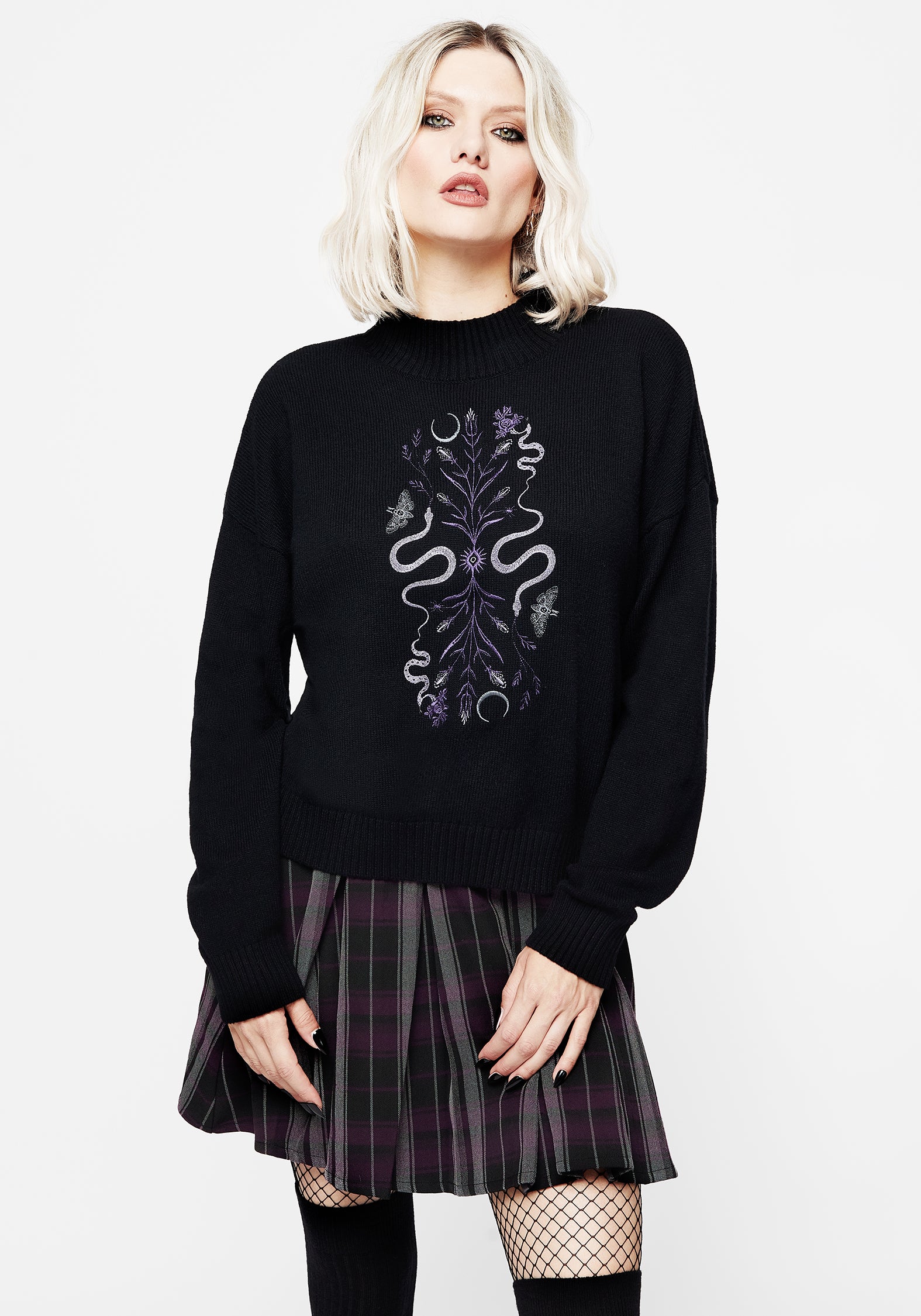 AW24B146DOMINIONSNAKEEMBROIDEREDKNITJUMPER7279