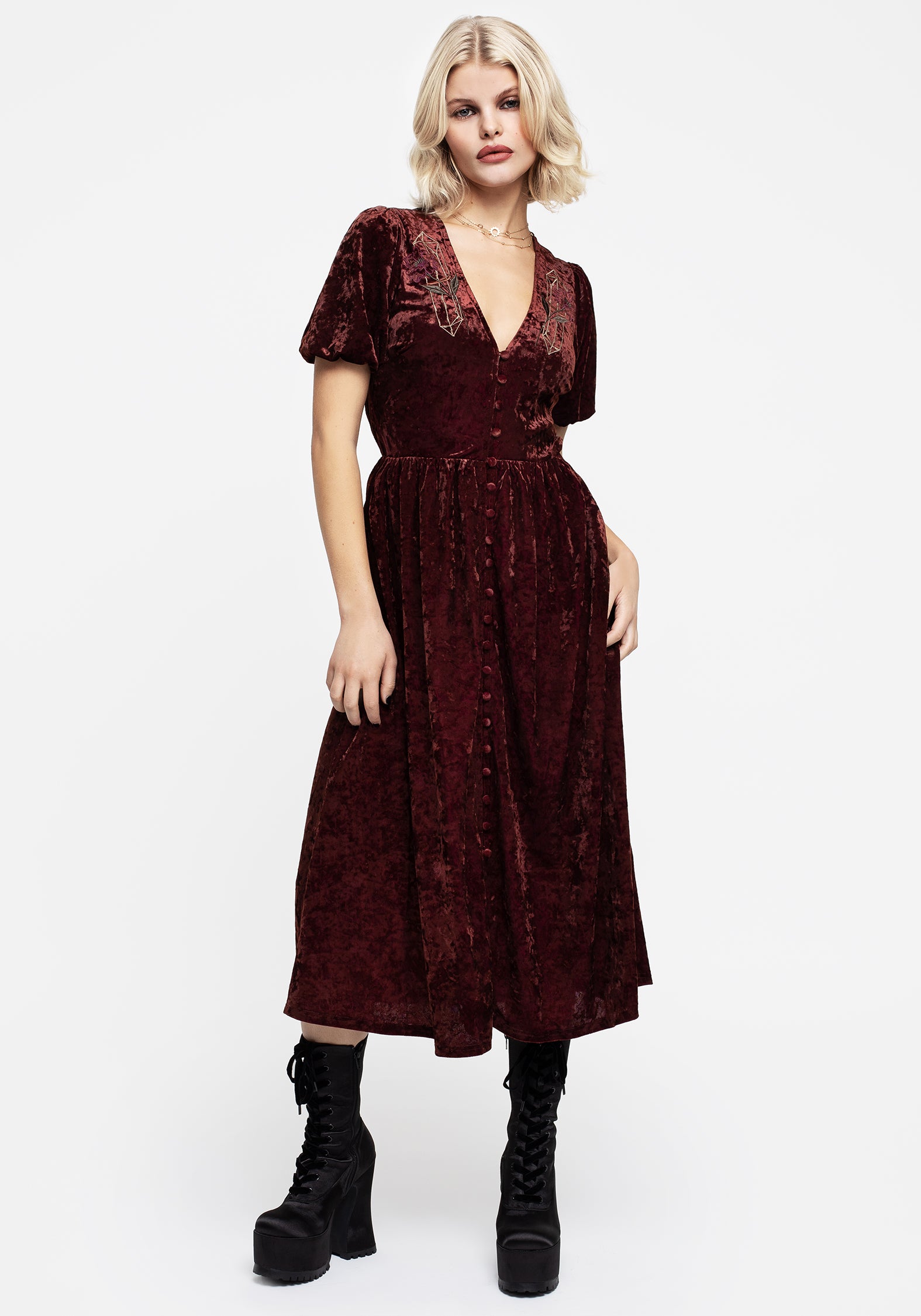 AW24M504ESSENCECRUSHEDVELOURBUTTONUPMIDIDRESS_001