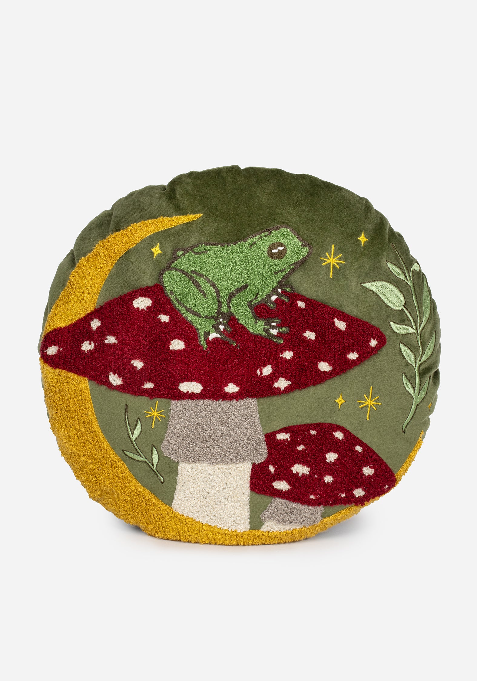 AW24TR340_Swamplife_Embroidered_Velour_Round_Cushion_oo1