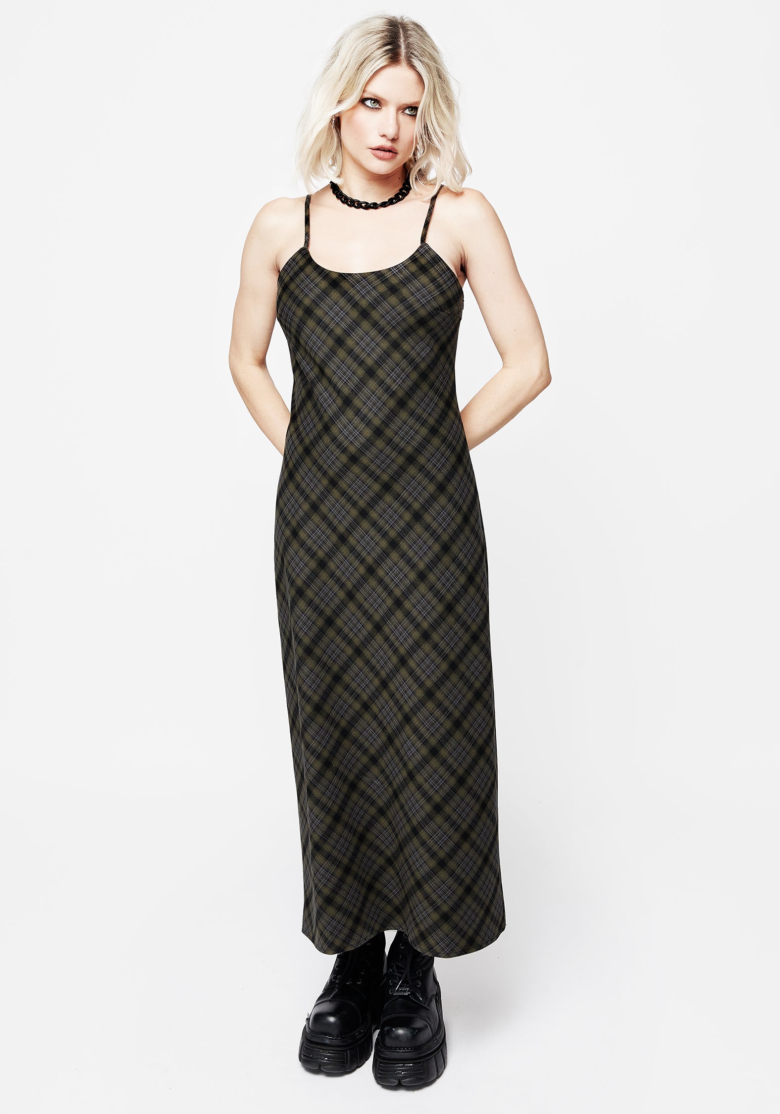 AW24Y301RESEDACHECKMINICAMIDRESS7734