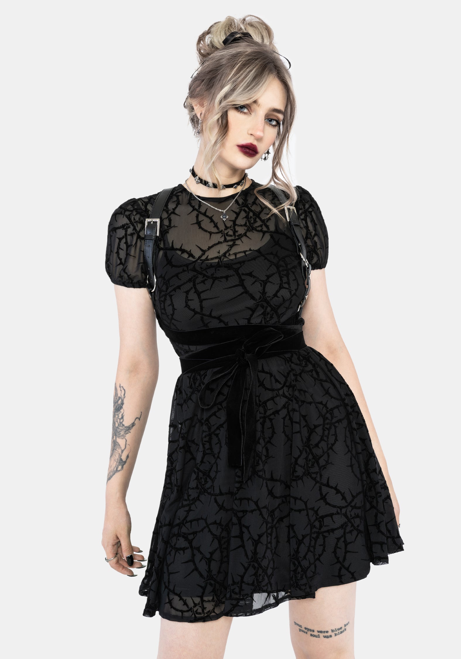 DR3585-UK6_PRICKLETHORNMESHMINIDRESS_1